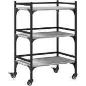 vidaXL Küchenwagen Grau Sonoma 50x35x75,5 cm Holzwerkstoff