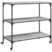 vidaXL Küchenwagen Grau Sonoma 102x50x95 cm Holzwerkstoff