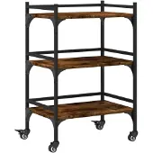 vidaXL Küchenwagen Räuchereiche 50x35x75,5 cm Holzwerkstoff