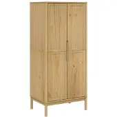vidaXL Kleiderschrank FLORO Wachsbraun 77x53x171 cm Massivholz Kiefer