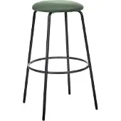 Beliani Barhocker Grün Samt und Metall ohne Lehne mit Fußstützen Retro Design Sitzmöbel Wohnzommer Küche Bar Wohnküche Ausstattung