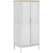 vidaXL Kleiderschrank FLORO Weiß 77x53x171 cm Massivholz Kiefer