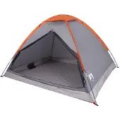 vidaXL Kuppel-Campingzelt 2 Personen Grau und Orange Wasserdicht