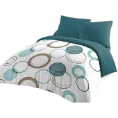 Big Buy Cooking Bettbezugsset HOME LINGE PASSION Grün 220 x 240 cm Circles