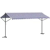 vidaXL Freistehende Markise Blau und Weiß 500x300 cm Stoff und Stahl