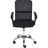 Beliani Bürostuhl Schwarz aus Stoff Höhenverstellbar Drehbar Wipp Funktion Modernes Design Schreibtischstuhl Drehstuhl für Home Office Büro