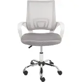 Beliani Bürostuhl Hellgrau aus Stoff Höhenverstellbar Drehbar Modernes Design Schreibtischstuhl Drehstuhl für Home Office Büro