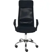 Beliani Bürostuhl Schwarz und Silber Leinen Höhenverstellbar mit Armlehnen Fußkreuz Drehbar Modern Büroraum Arbeitszimmer Home-Office Ausstattung