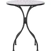 Beliani Gartentisch Schwarz u. Gold aus Metall Mosaik Muster ø 60 cm Rund Kaffeetisch Couchtisch Outdoor Terrassenmöbel Gartenmöbel Balkonmöbel