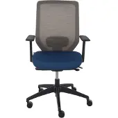 Beliani Bürostuhl Grau u. Blau aus Stoff Höhenverstellbar Drehbar Wipp Funktion Modernes Design Schreibtischstuhl Drehstuhl für Home Office Büro