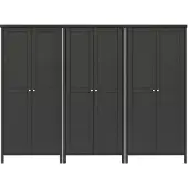 Ebuy24 Tromsø Kleiderschrank 6 Türen kaffeefarben.