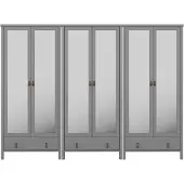 Ebuy24 Tromsø Kleiderschrank 6 Spiegeltüren 1 Schublade grau.