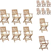 vidaXL Klappbare Gartenstühle 6 Stk. mit Kissen Massivholz Akazie - Gartenstühle