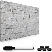 Navaris Magnettafel Memoboard, White Wall, 60 x 40 cm, grau