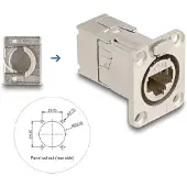 DeLOCK D-Typ RJ45 Einbaubuchse mit LSA Anschluss Cat.6A STP Metall