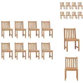 vidaXL Gartenstühle 8 Stk. mit Kissen Massivholz Teak - Gartenstühle