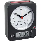 TFA-Dostmann Analoger Funk-Wecker mit minutengenauer digitaler Alarmeinstellung COMBO 60.1511.01.05