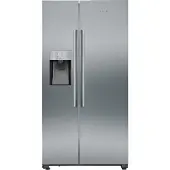 Siemens iQ500 KA93DAIEP, Freistehend, Amerikanische Tür, Edelstahl, Tür-zu-Tür, LED, Glas