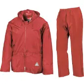 Result Herren Regenanzug bestehend aus Regenjacke und Regenhose, wasserdicht RW3238 (S) (Rot)