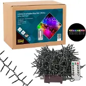 Idena 31109 - LED Lichterkette mit 800 LEDs in Bunt, für Außen & Innen, NewTec mit 8 Stunden Timer Funktion & Dimmer, inkl, Netzteil, ca. 17,8 m