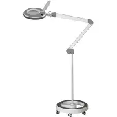 Lumeno LED Lupenleuchte 851X, inkl. Rollstativ, 5 Dioptrien, grau