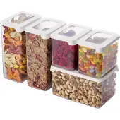Orthex -gebaseerde Opbergdozen Set 5 Stück, 20% Recyclaat, Stapelbar, Keukenorganizer, 2x 0,8L, 2x 1,6L, 1,65L