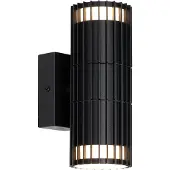 QAZQA Design-Außenwandleuchte schwarz 2-Licht IP44 - Boris