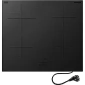 Inventum IKI6035MAT - Einbau-Induktionskochfeld - 60 cm - 4 Kochzonen - Brückenfunktion - 1- oder 2-phasig - Facettenfront - Schwarz mattiert