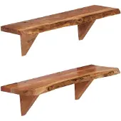 vidaXL - Wandregal - 2 - Stück - 60x20x18 - cm - massiv - Akazienholz