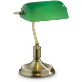 Ideal Lux LAWYER TL1, Messing, Grün, Glas, Metall, Schlafzimmer, Studie, IP20, E27, 1 Glühbirne(n)