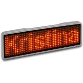 Berrybase LED Name Tag, 11x44 Pixel, USB-C - Rahmen: silber - LED: orange