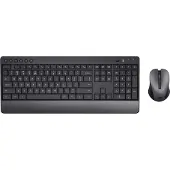 Trust Trezo, Volle Größe (100%), Kabellos, RF Wireless, QWERTY, Schwarz, Maus enthalten