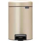 Brabantia NewIcon Treteimer 3 Liter, 3 l, Rund, Champagner, Terrasse, 16,8 cm, 168 mm