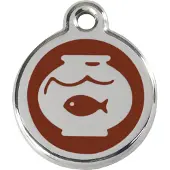 Red Dingo Katzenmarke mit individueller Gravur Fischglas braun