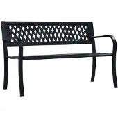 vidaXL Gartenbank Schwarz 120 cm Stahl