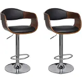 vidaXL Barhocker 2 Stk. Schwarz Bugholz und Kunstleder