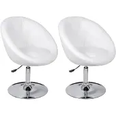 vidaXL Cocktailsessel 2 Stk. Weiß Kunstleder