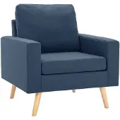 vidaXL Sessel Blau Stoff
