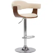 vidaXL Barhocker 2 Stk. Creme Bugholz und Kunstleder