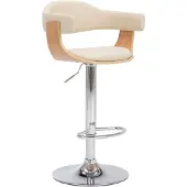 vidaXL Barhocker 2 Stk. Creme Bugholz und Kunstleder