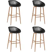 vidaXL Barhocker 4 Stk. Schwarz