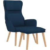 vidaXL Relaxsessel mit Hocker Blau Samt