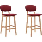 vidaXL Barhocker 2 Stk. Weinrot Stoff