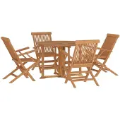 vidaXL 5-tlg. Garten-Essgruppe Klappbar Massivholz Teak