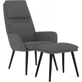 vidaXL Relaxsessel mit Hocker Hellgrau Stoff