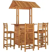 vidaXL 5-tlg. Gartenbar-Set Massivholz Akazie