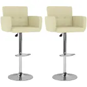 vidaXL Barhocker 2 Stk. Creme Kunstleder