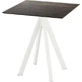 Essentials Infinity Terrassentisch Weiß gestell + Riverwashed Wood HPL 70x70 cm