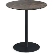 Essentials Urban Terrassentisch Schwarz gestell + Riverwashed Wood HPL Ø70 cm