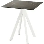 Essentials Infinity Terrassentisch Weiß gestell + Midnight Marble HPL 70x70 cm